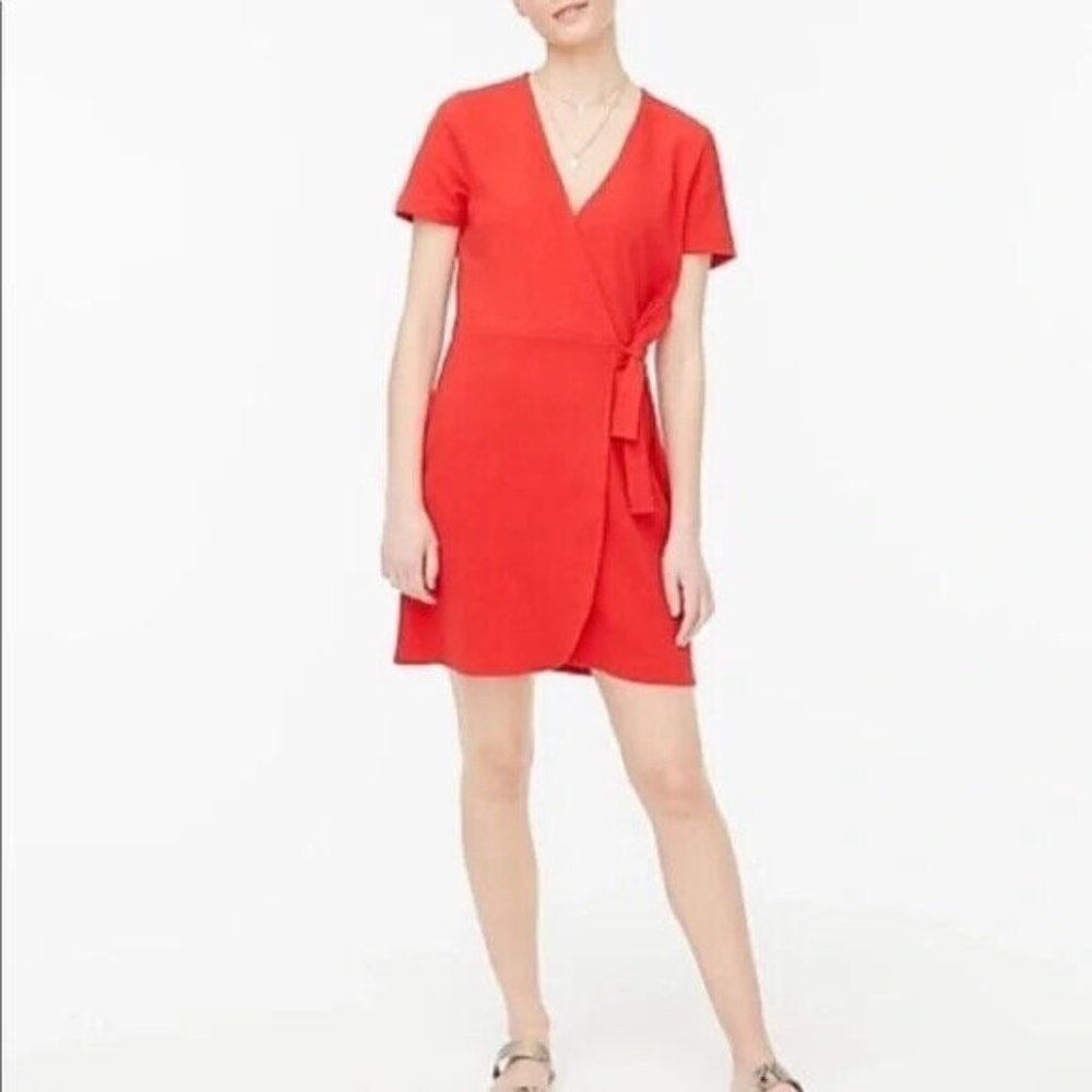 J. Crew Dress XXL Red Textured Knit Wrap AK924